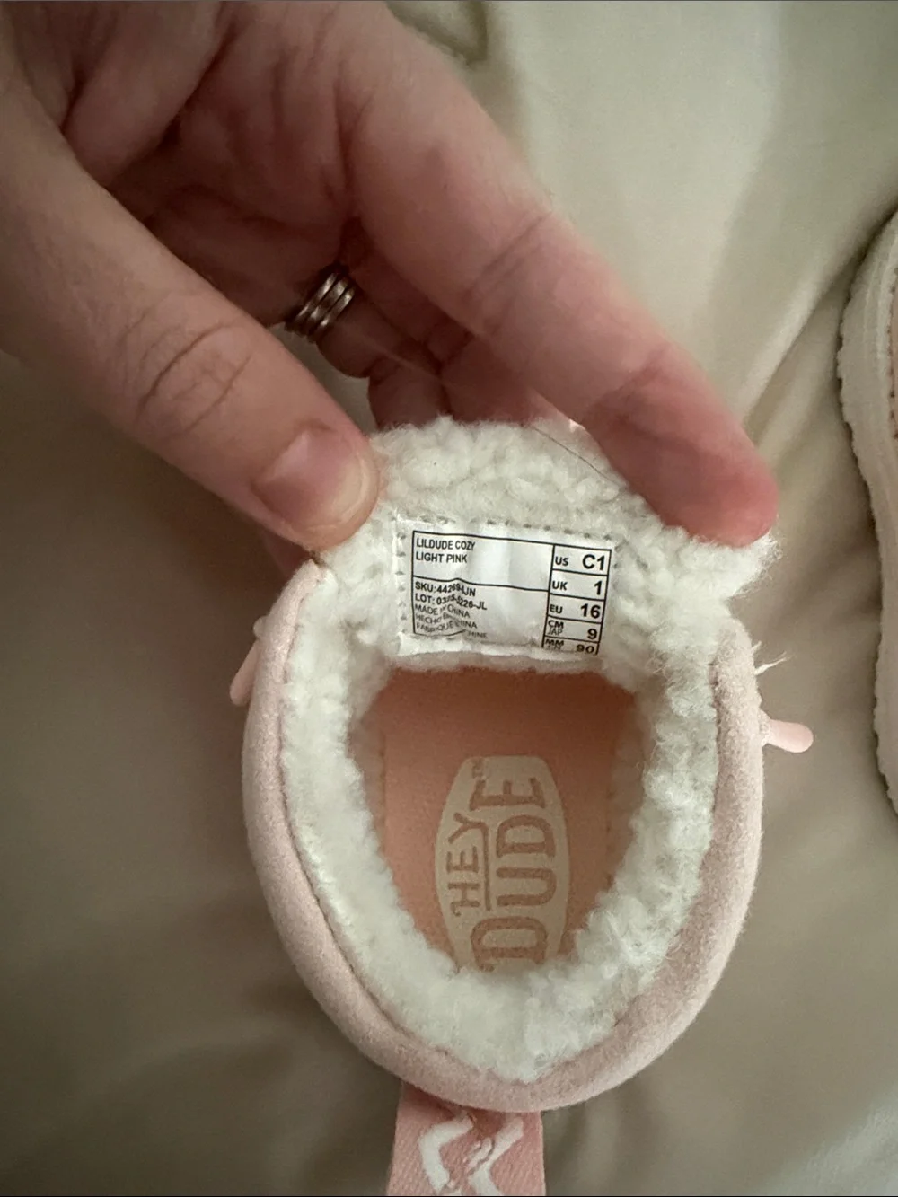 HeyDude LILDUDE Cozy Light Pink Bootie